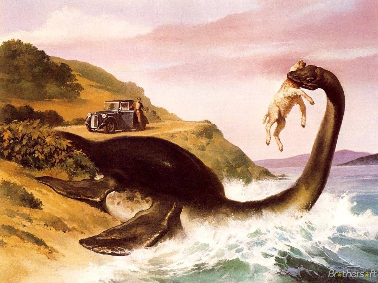 1280x960 Nessie (Painting) Wallpaper. Loch ness monster, Lake monsters, Myths & monsters
