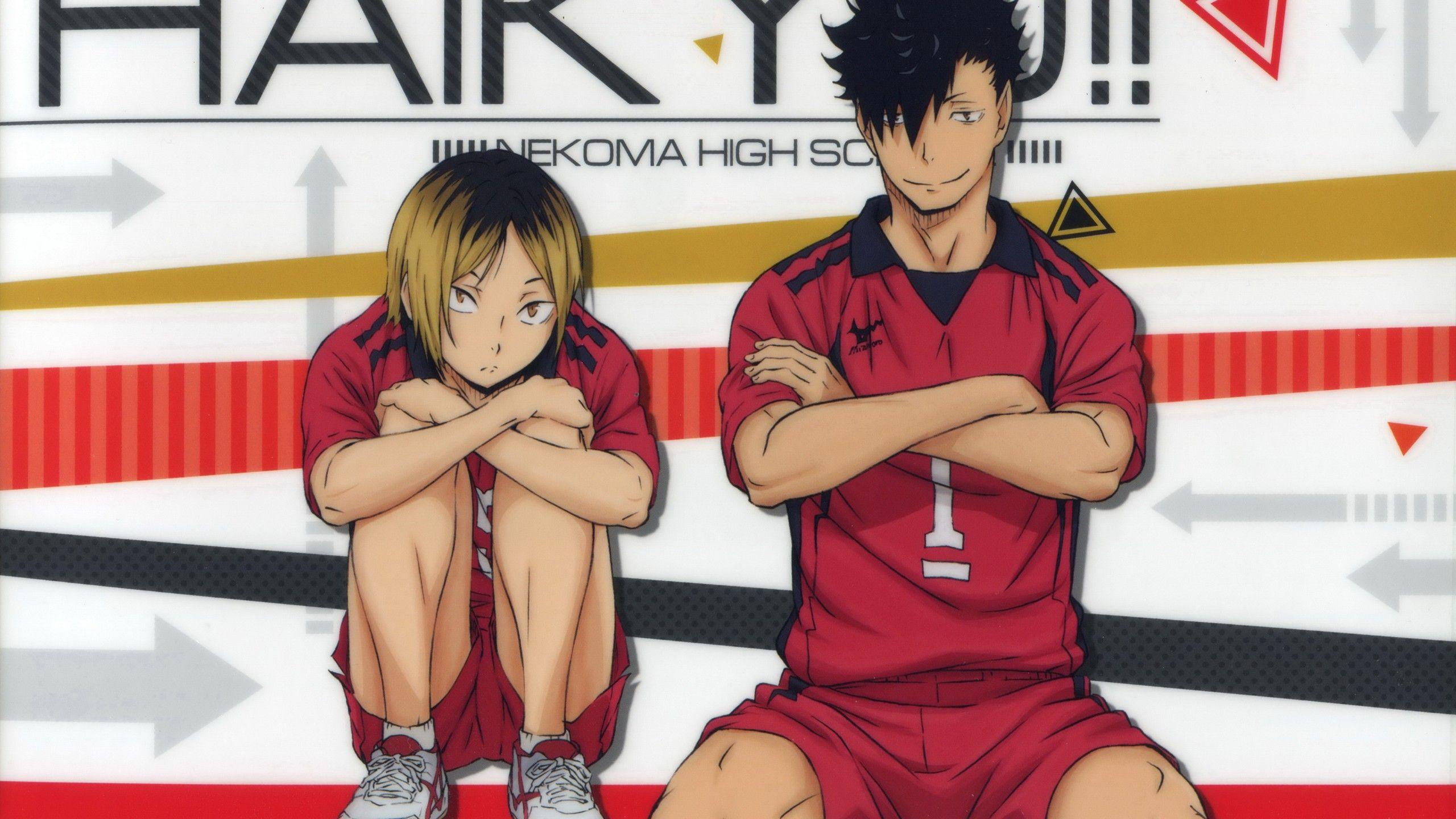 2560x1440 Haikyu Daichi Sawamura Tobio Kageyama Sitting HD Anime Wallpaper