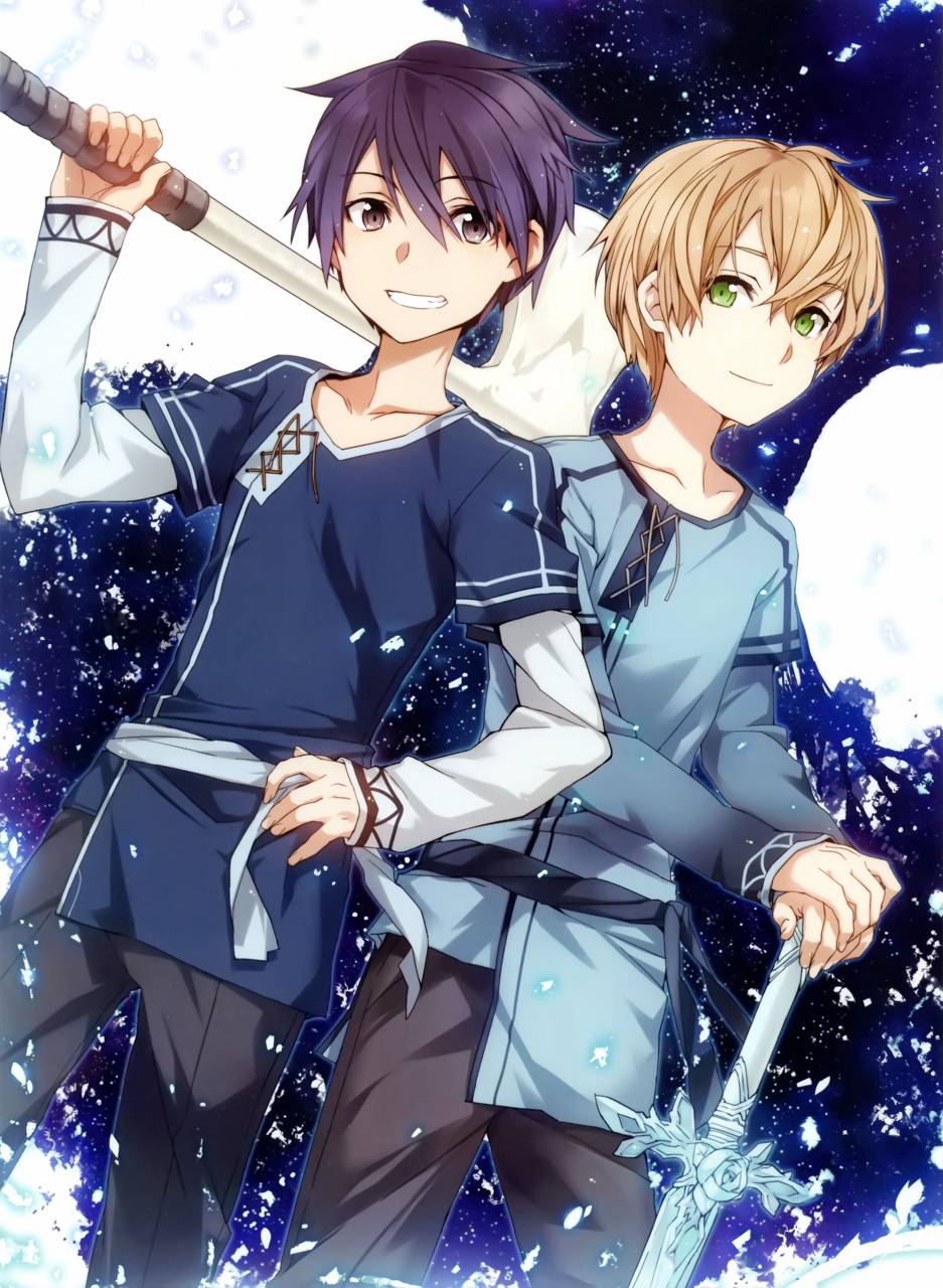 937x1280 kirito and eugeo wallpaper