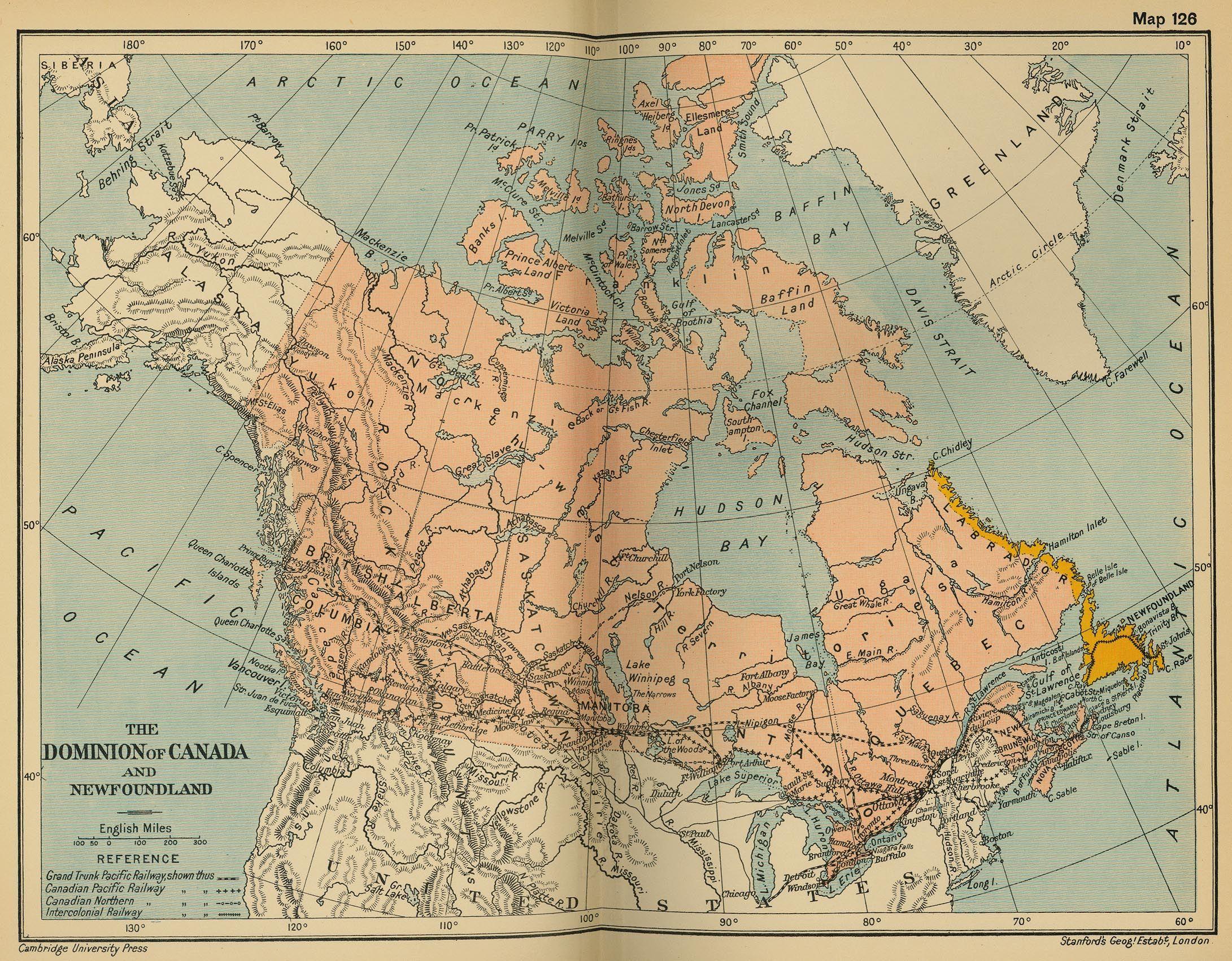 2181x1701 Map of the Dominion of Canada and Newfoundland