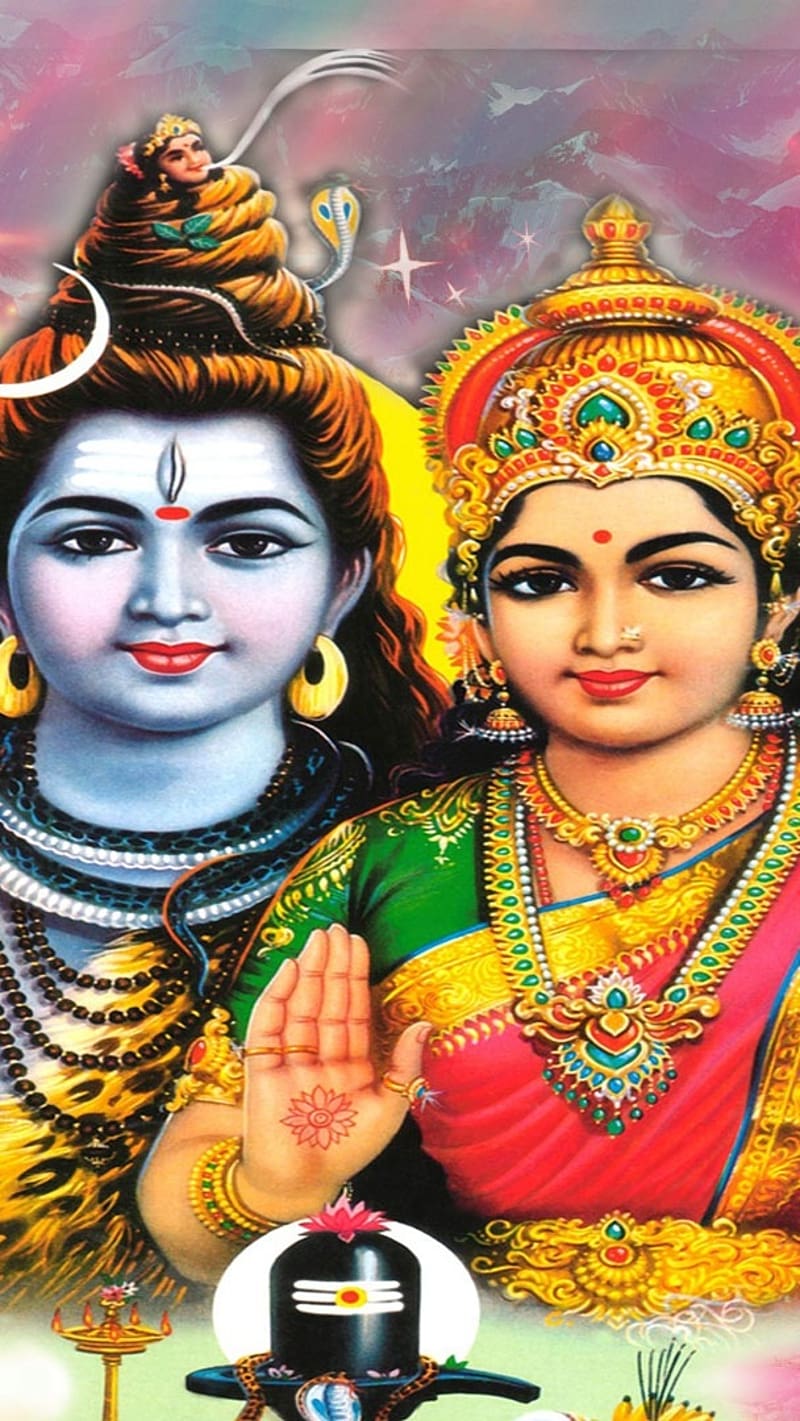 800x1421 Shivji Parvati Ka Ashirwad, shivji parvati, bhakti, HD phone wallpaper