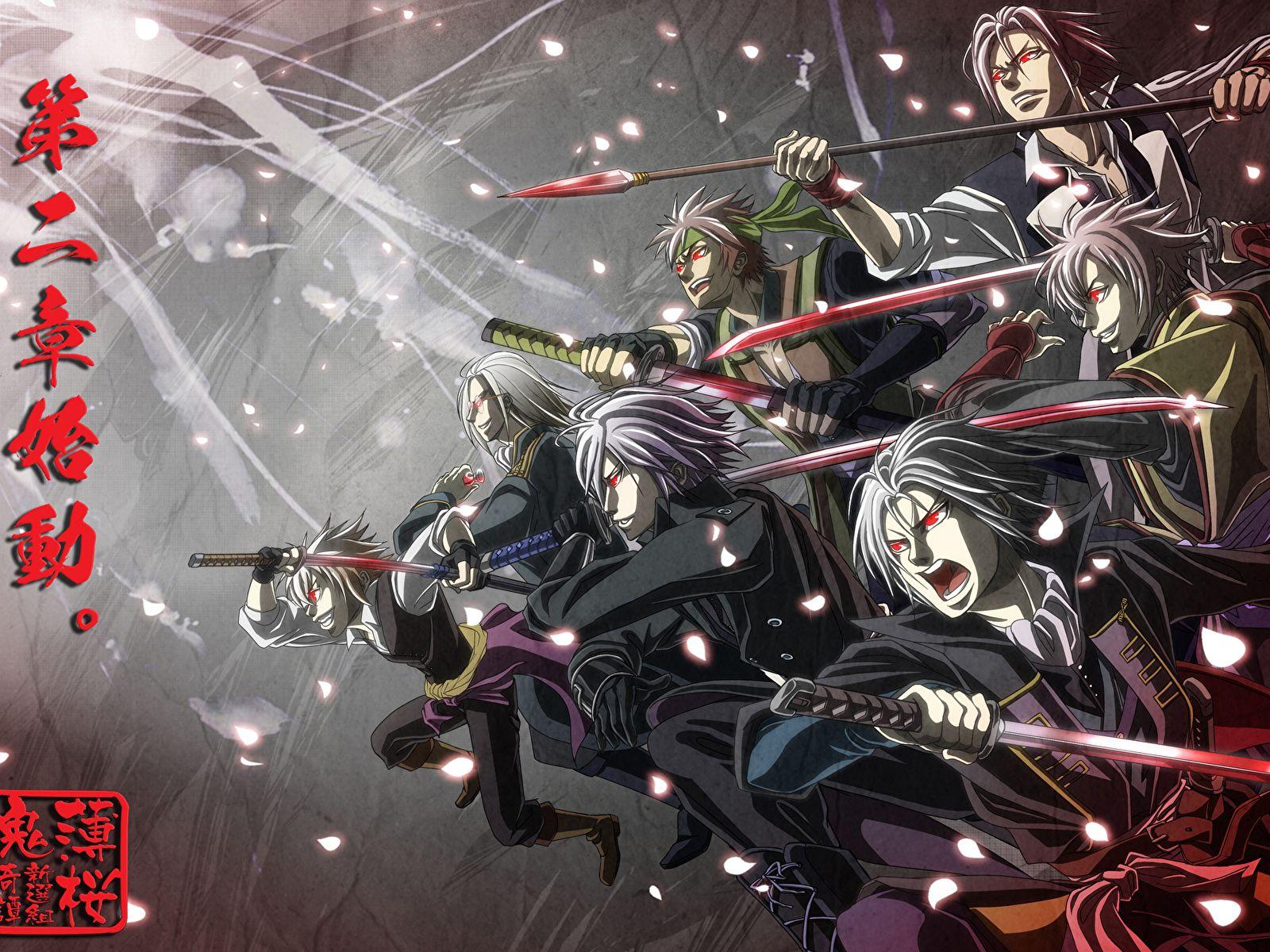 1600x1200 Desktop Wallpaper Hakuouki Young man Shinsengumi Anime 1600x1200