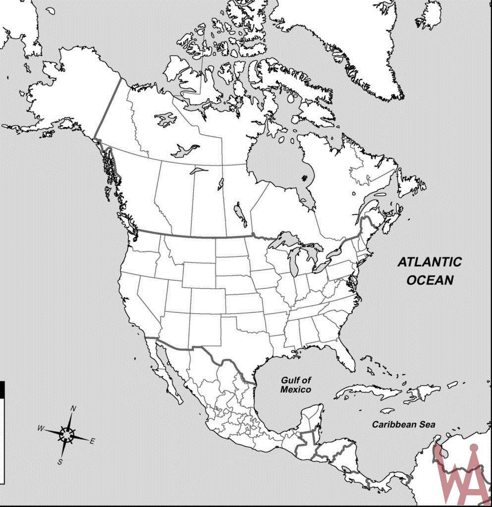 993x1024 Blank Outline Map of the USA and Canada