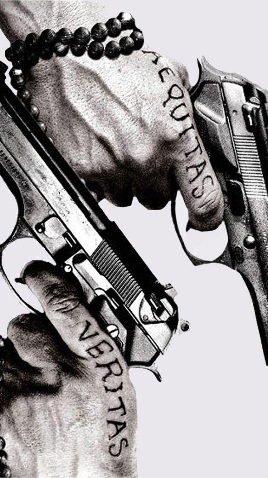 900x1600 Tattoos Guns Mobile Wallpaper