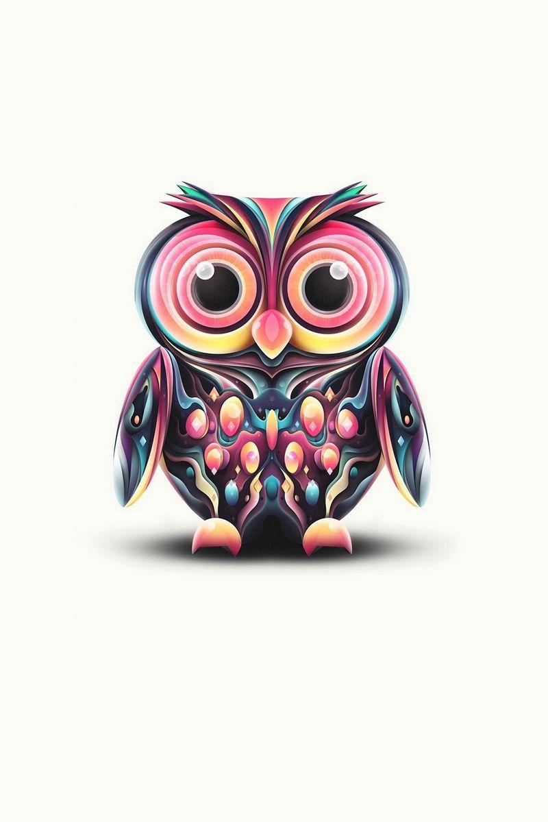 800x1200 Download Wallpaper 800x1200 Owl, Drawing, Bird, Feathers Iphone 4s 4 For Parallax HD Background