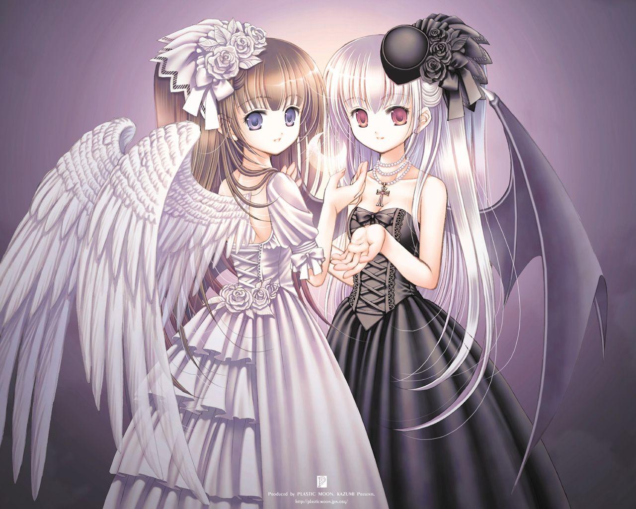 1280x1024 Anime Girl Angel 33 Background Wallpaper