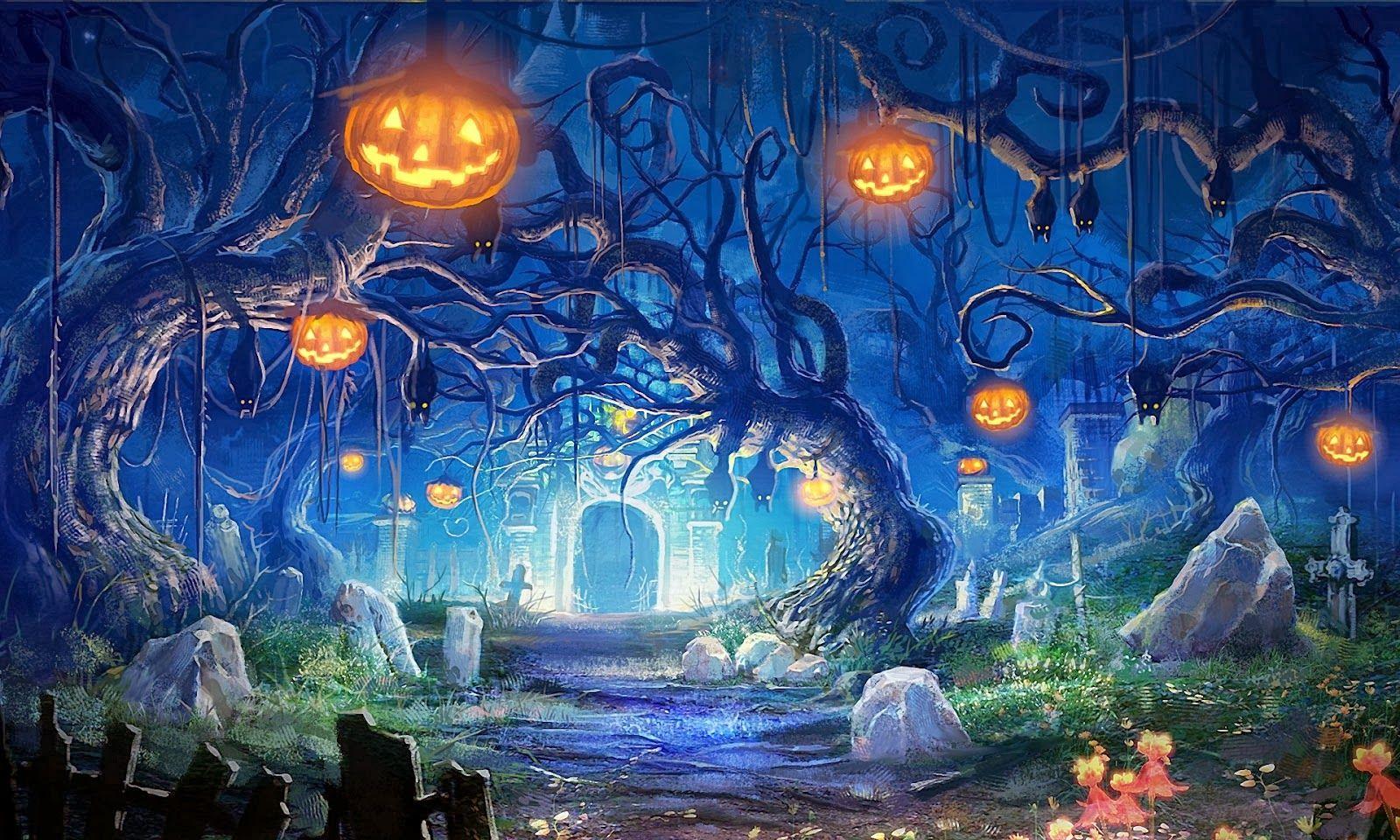 1600x960 Free download Halloween Pumpkin Lantern Graveyard Forest Widescreen HD Wallpaper x3 [1600x960] for your Desktop, Mobile & Tablet. Explore Animated Graveyard Wallpaper. Creepy Graveyard Wallpaper, Spooky Graveyard Wallpaper, Free Graveyard Wallpaper