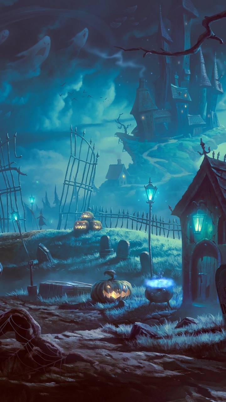 720x1280 Halloween Cemetery wallpaper