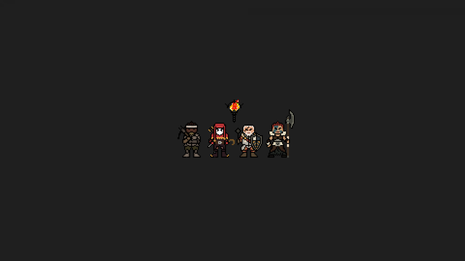 1600x900 illustration, video games, dark, pixel art, text, logo, skyline, brand, Darkest Dungeon, darkness, screenshot, computer wallpaper, font. Mocah.org HD Wallpaper