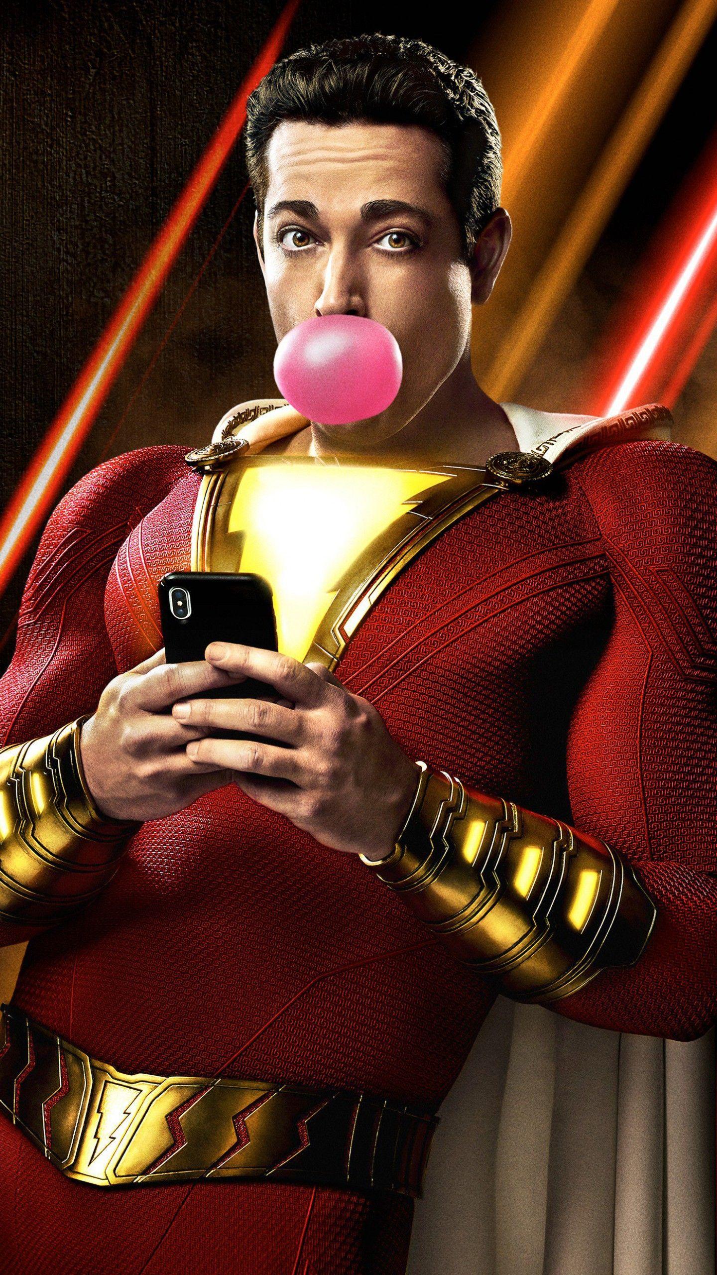 1440x2560 Wallpaper Shazam, Zachary Levi, DC Comics, 4K, Movies,. Wallpaper for iPhone, Android, Mobile and Desktop