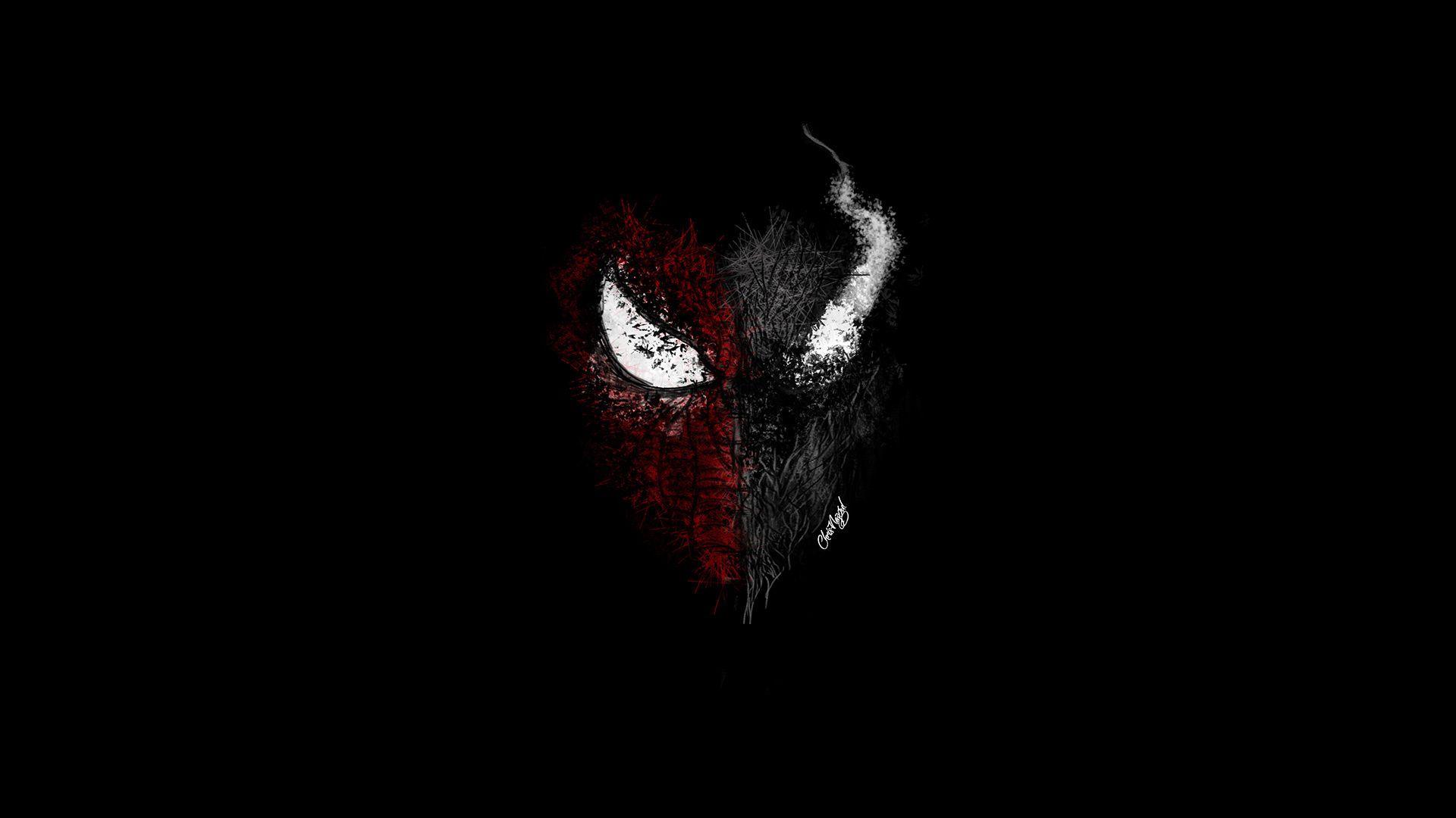 1920x1080 Hình nền máy tính để bàn Spider Man Venom, Tối thiểu, Đối mặt, Tác phẩm nghệ thuật kỹ thuật số, Hình ảnh HD, Hình ảnh, Bối cảnh, 44305d