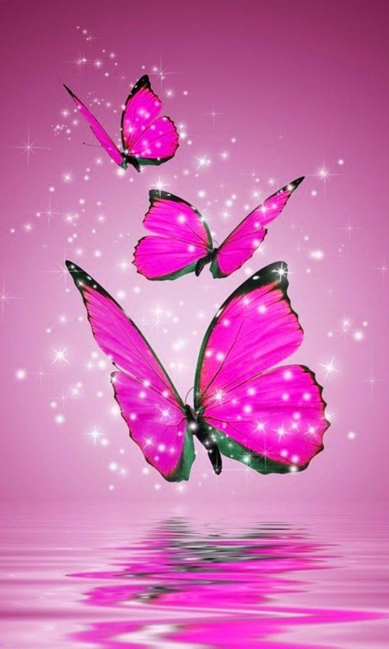 768x1280 iPhone Glitter Butterfly Wallpaper