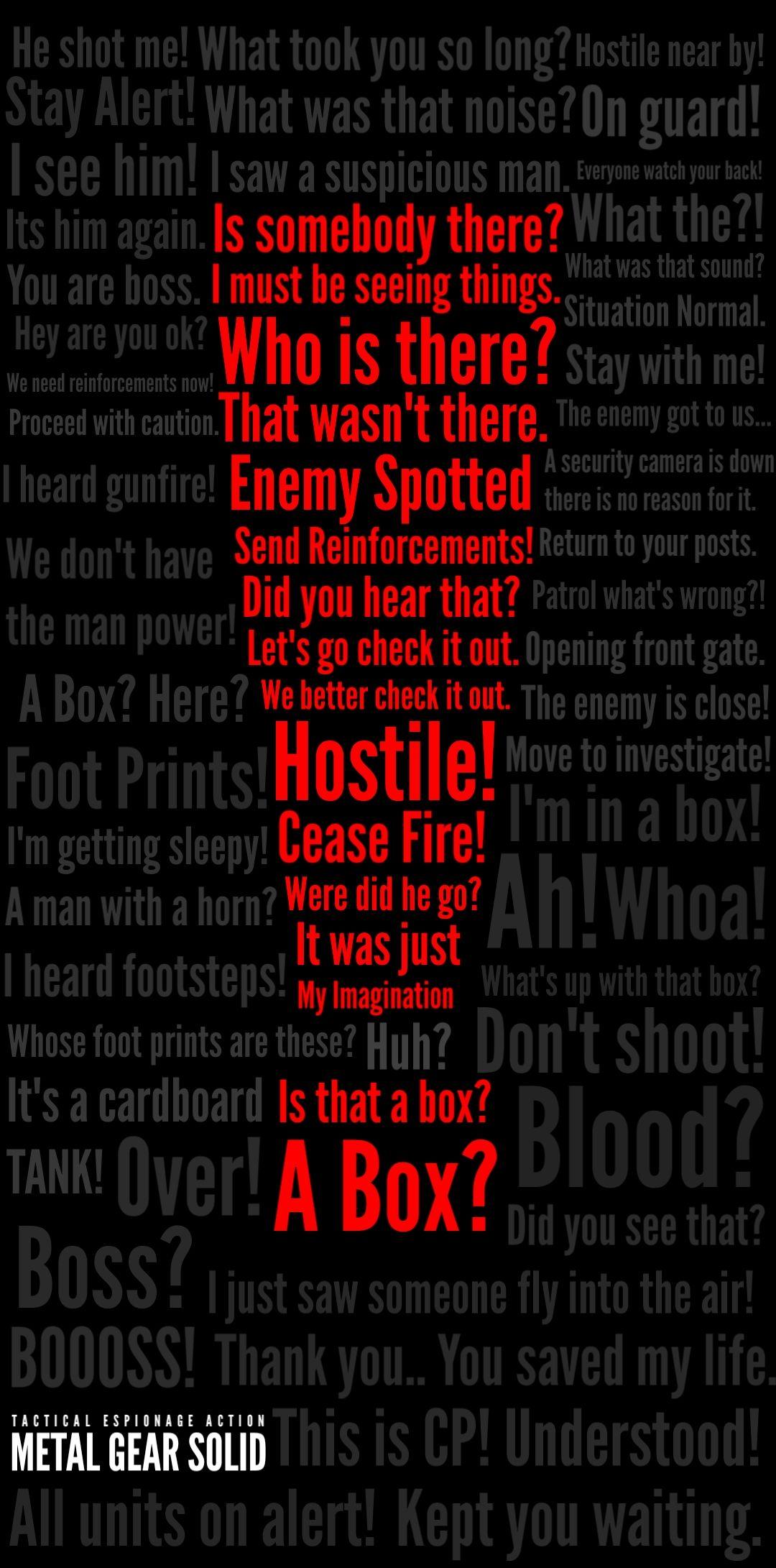 1080x2181 Metal Gear Solid Alert Wallpaper III (Download for phone wallpaper)