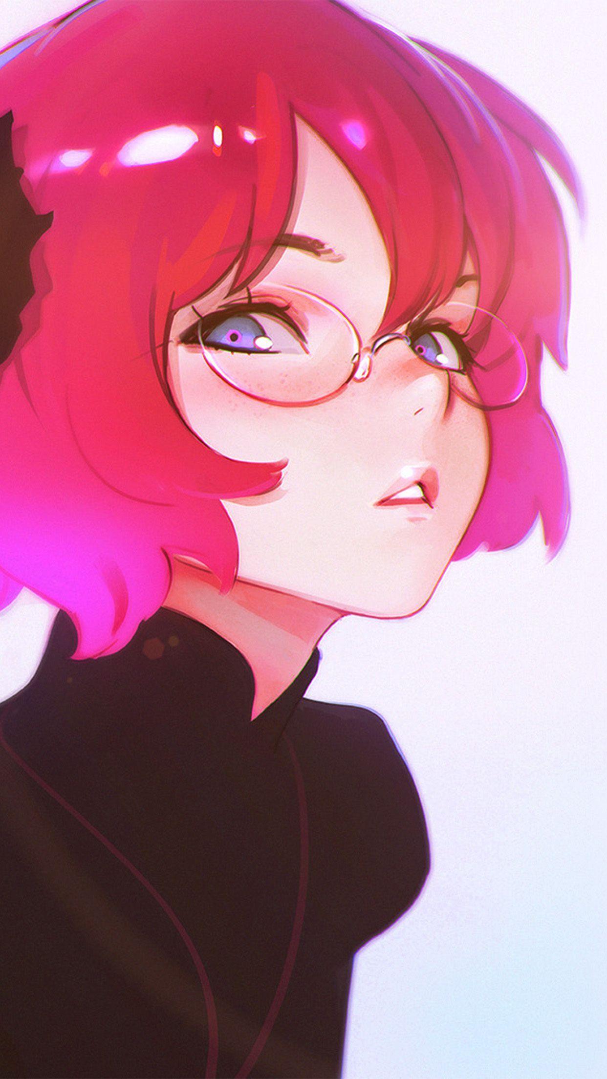 1242x2208 Cute Pink Anime Girl