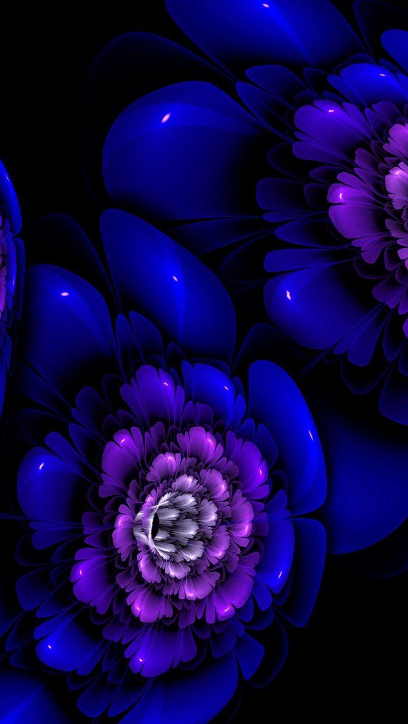800x1420 Download Wallpaper 800x1420 Fractal, Dark, Blue, Spots Iphone Se 5s 5c 5 For Parallax HD Background