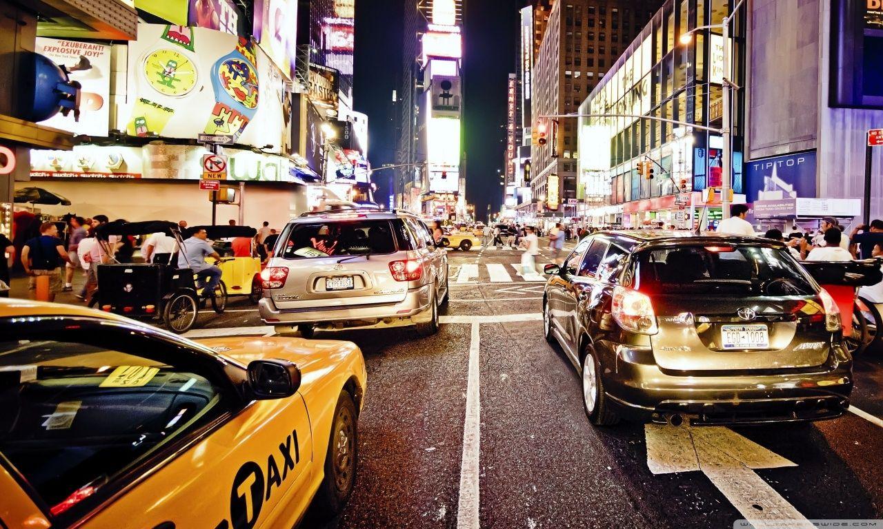 1280x768 NYC Street at Night ❤ 4K HD Desktop Wallpaper for 4K Ultra HD TV