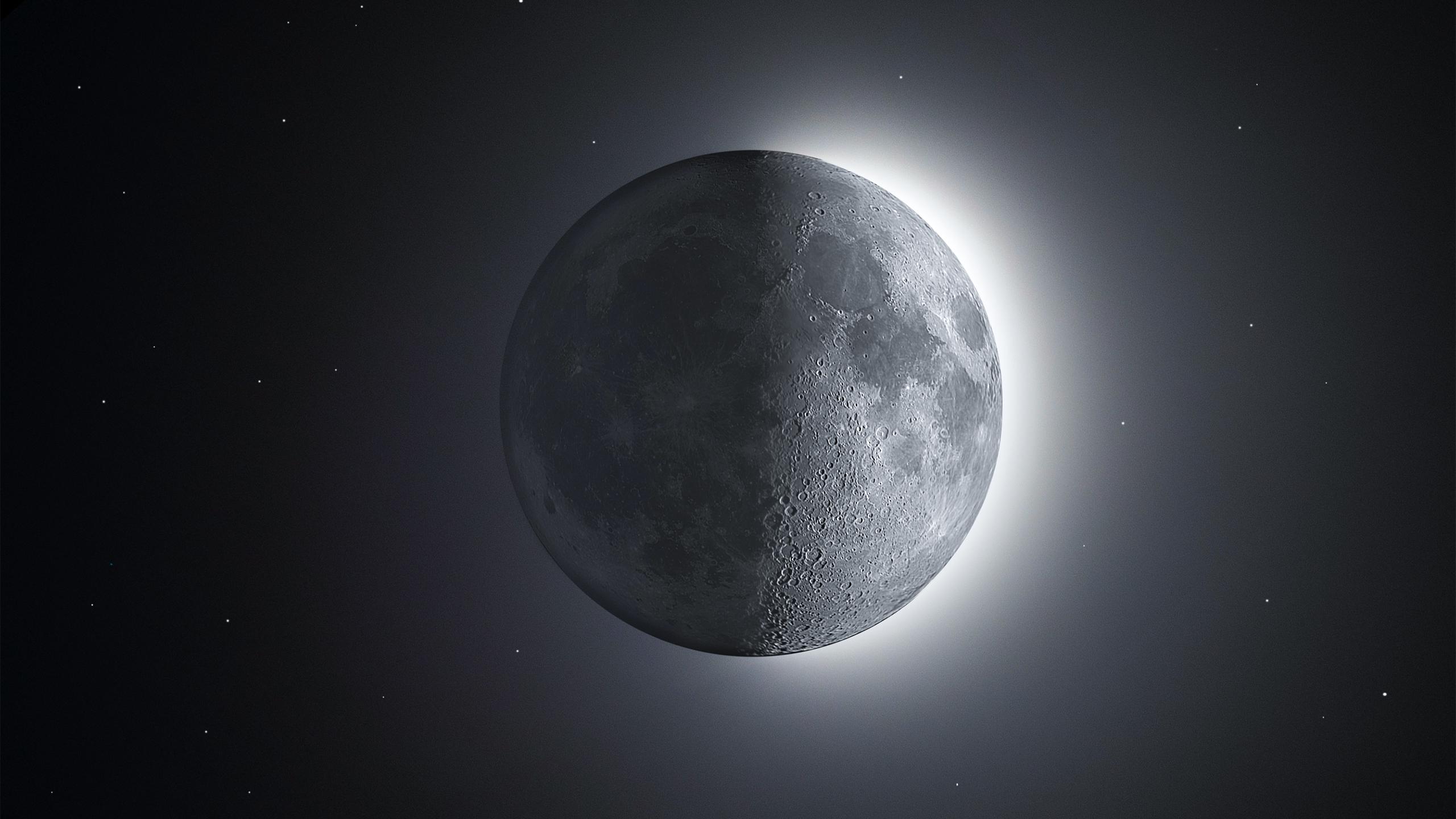 2560x1440 Moon 4K wallpaper for your desktop or mobile screen free and easy to download