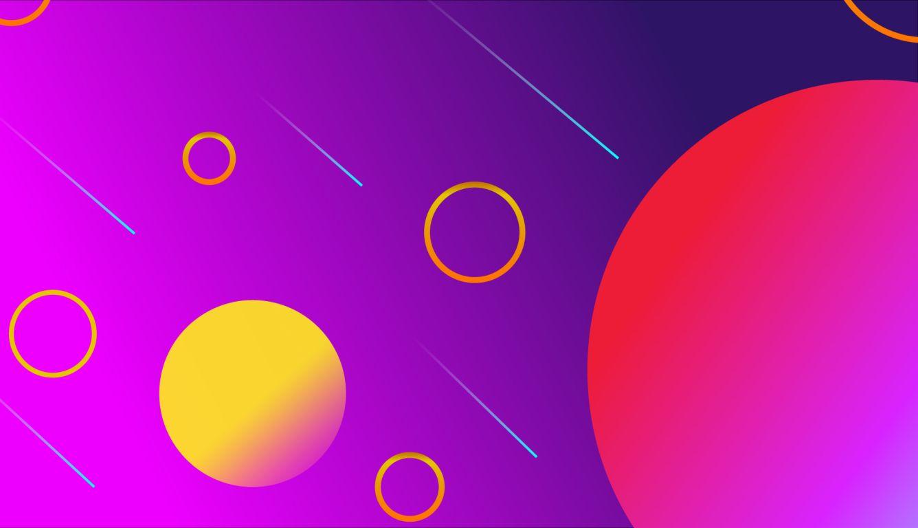 1336x768 Abstract Purple and Yellow Circles HD Laptop Wallpaper, HD Abstract 4K Wallpaper, Image, Photo and Background