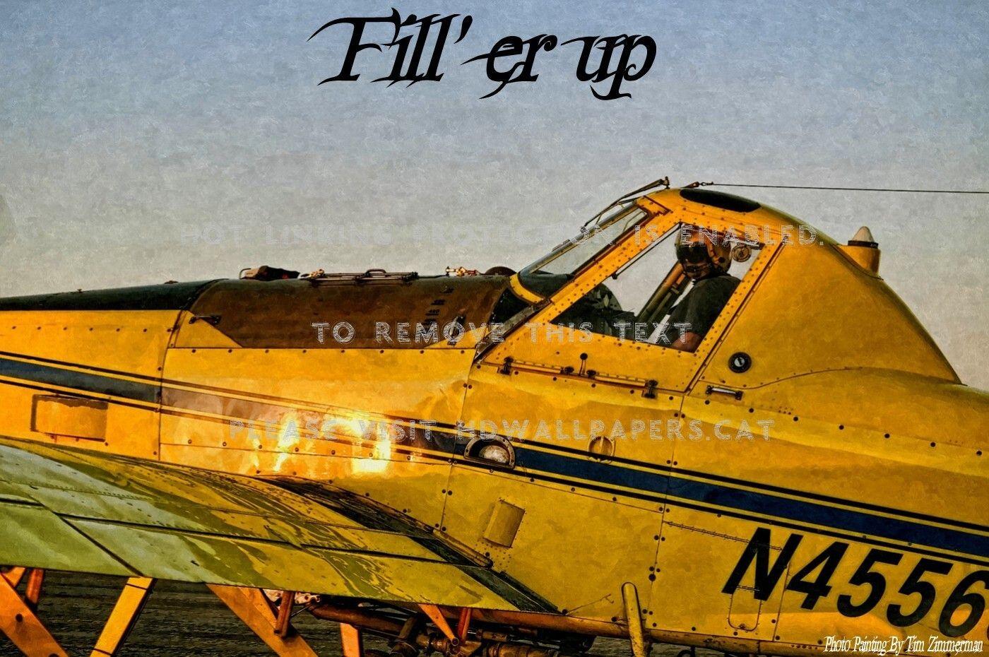 1400x930 fill'er up cropduster air tractor yellow