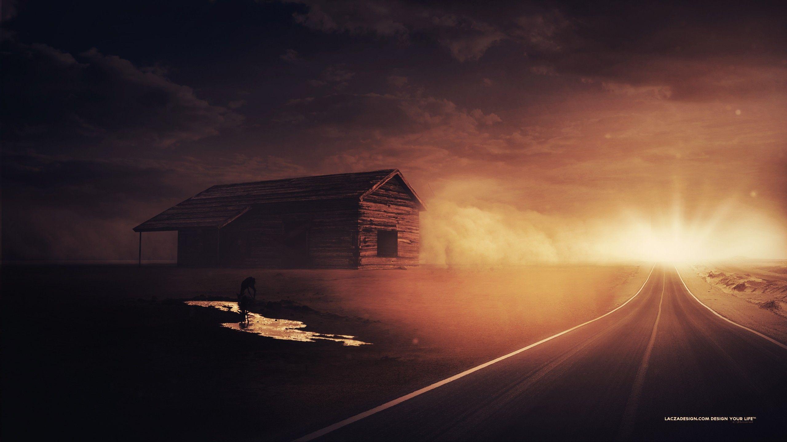 2560x1440 Heaven, fantasy art, countryside, 3D, way wallpaper