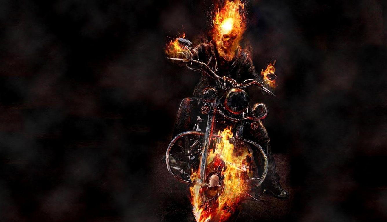 1336x768 ghost rider, motorcycle, fire HD Laptop Wallpaper, HD Fantasy 4K Wallpaper, Image, Photo and Background