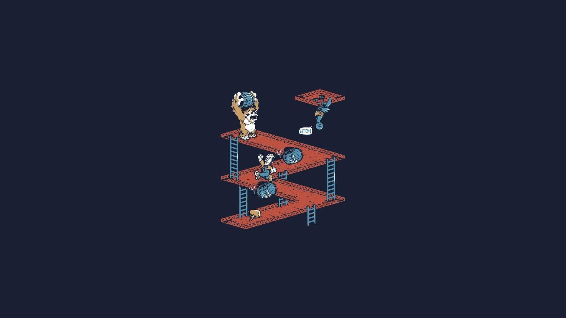 1920x1080 Donkey Kong, Minimalism, M. C. Escher Wallpaper HD / Desktop and Mobile Background