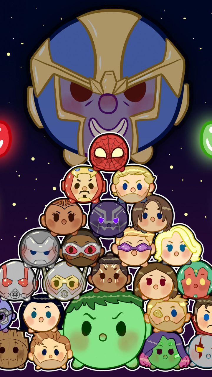 720x1280 Kawaii Avengers Chibi Wallpaper