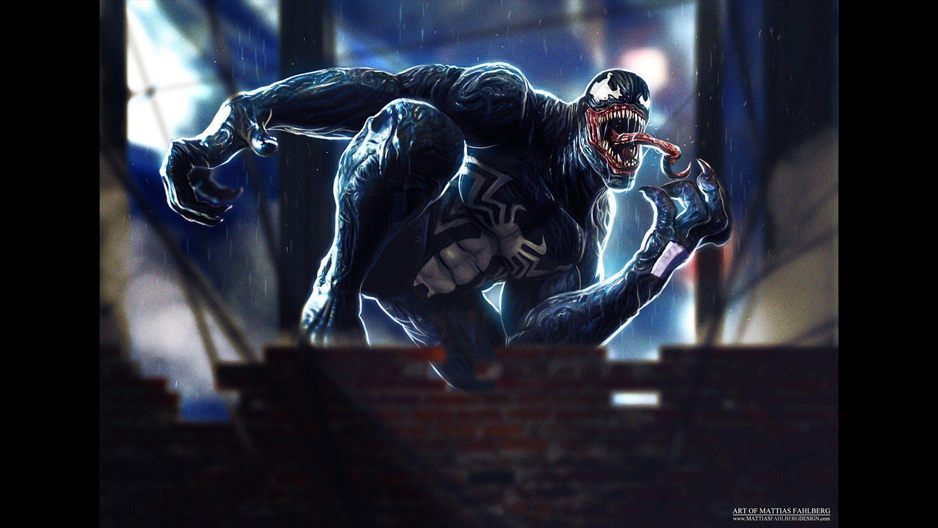 1920x1080 Venom Marvel Comics symbiote costume fan art Eddie Brock Symbiote wallpaperx1080