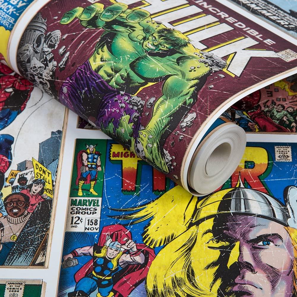 1000x1000 Marvel Comics Action Heroes Wallpaper: Amazon.co.uk: DIY & Tools