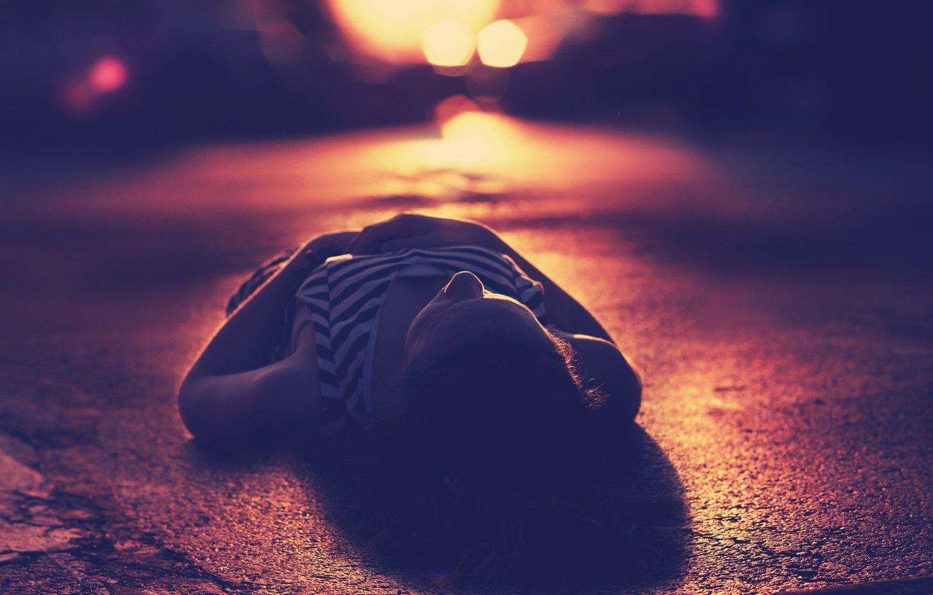 1332x850 Wallpaper asphalt, girl, lights, background, earth, Wallpaper, mood, the evening, lies, wallpaper image for desktop, section настроения