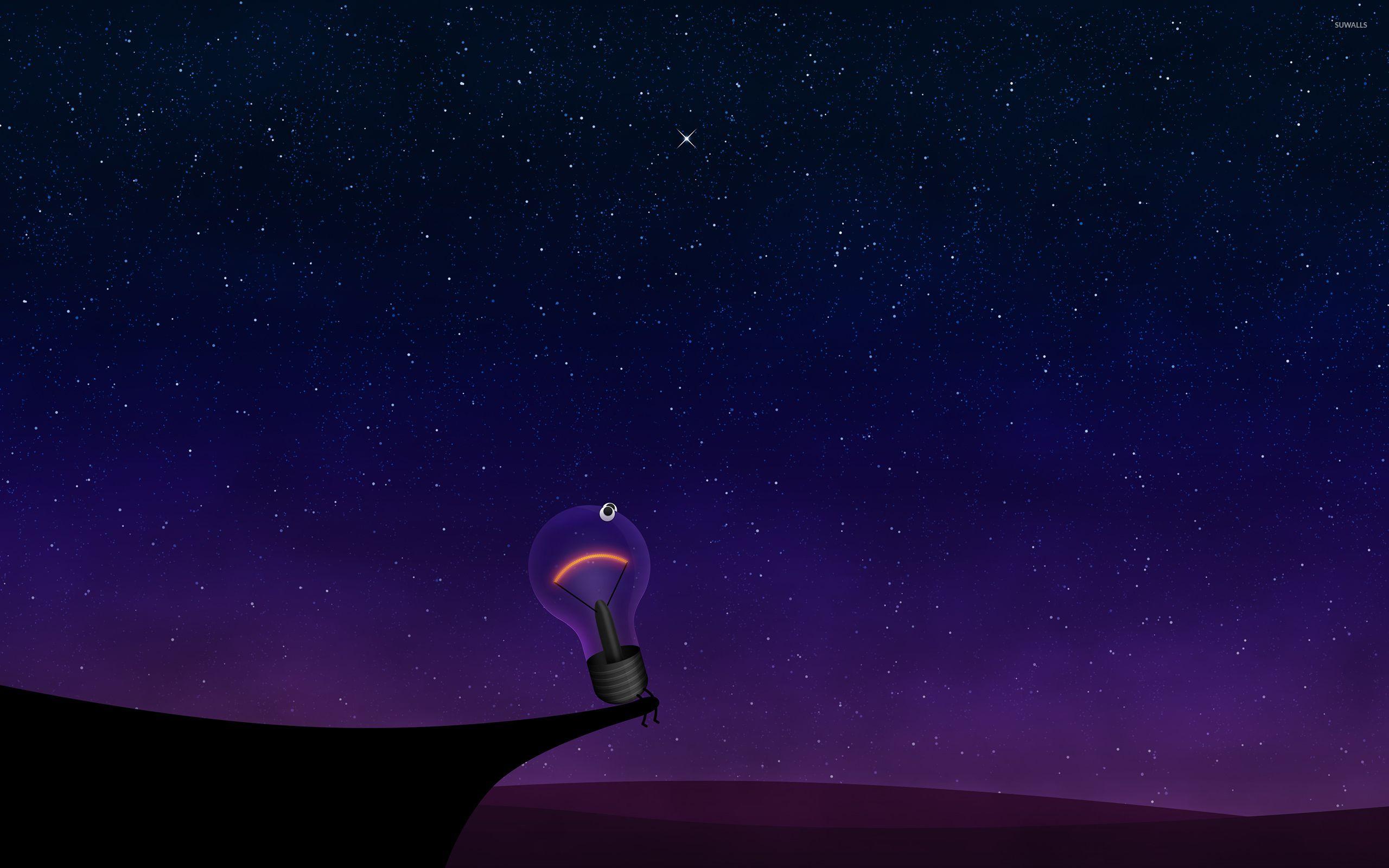 2560x1600 Light bulb watching the stars in the sky wallpaper wallpaper