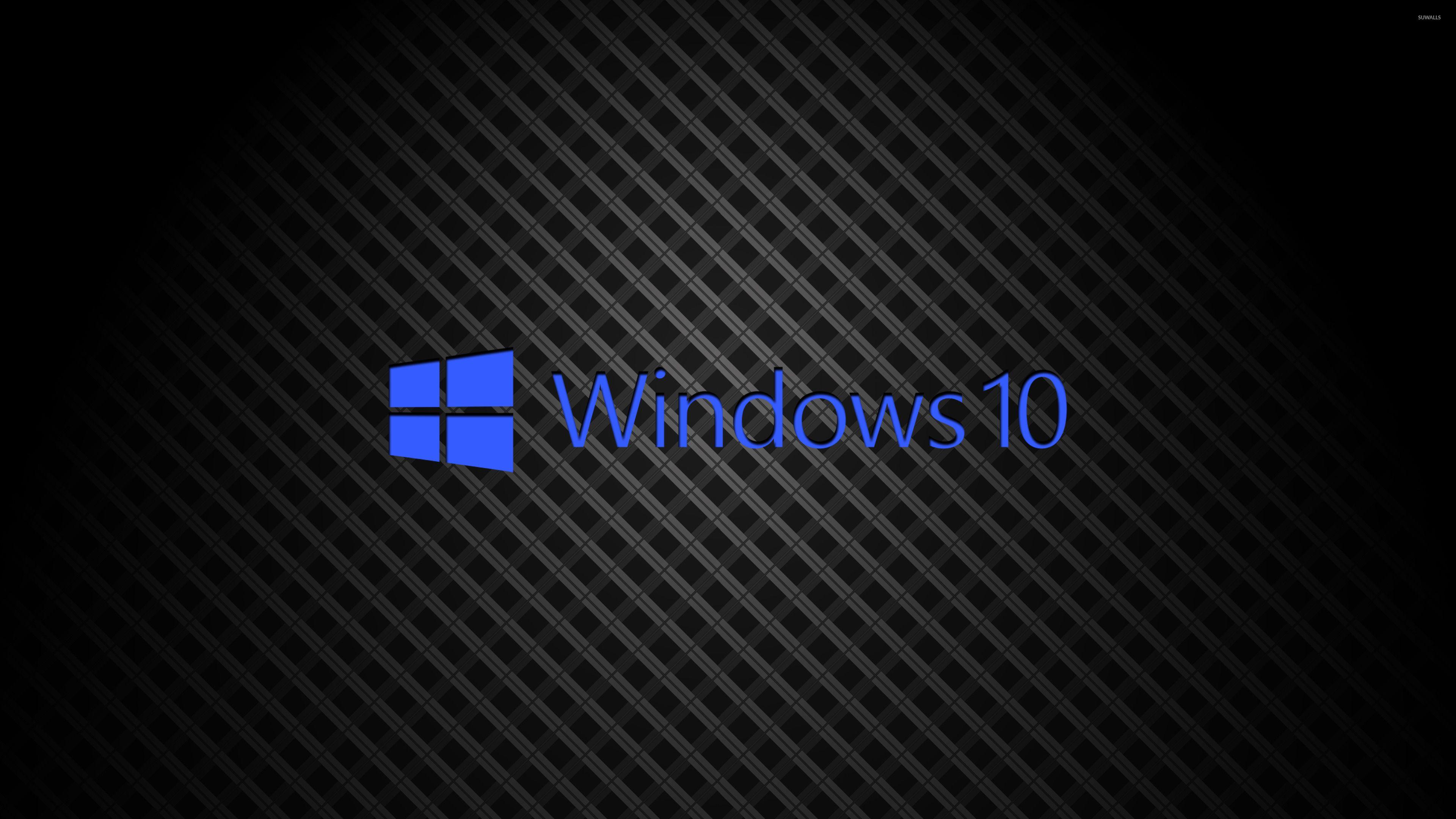 3840x2160 Windows 10 on square pattern blue text logo wallpaper wallpaper