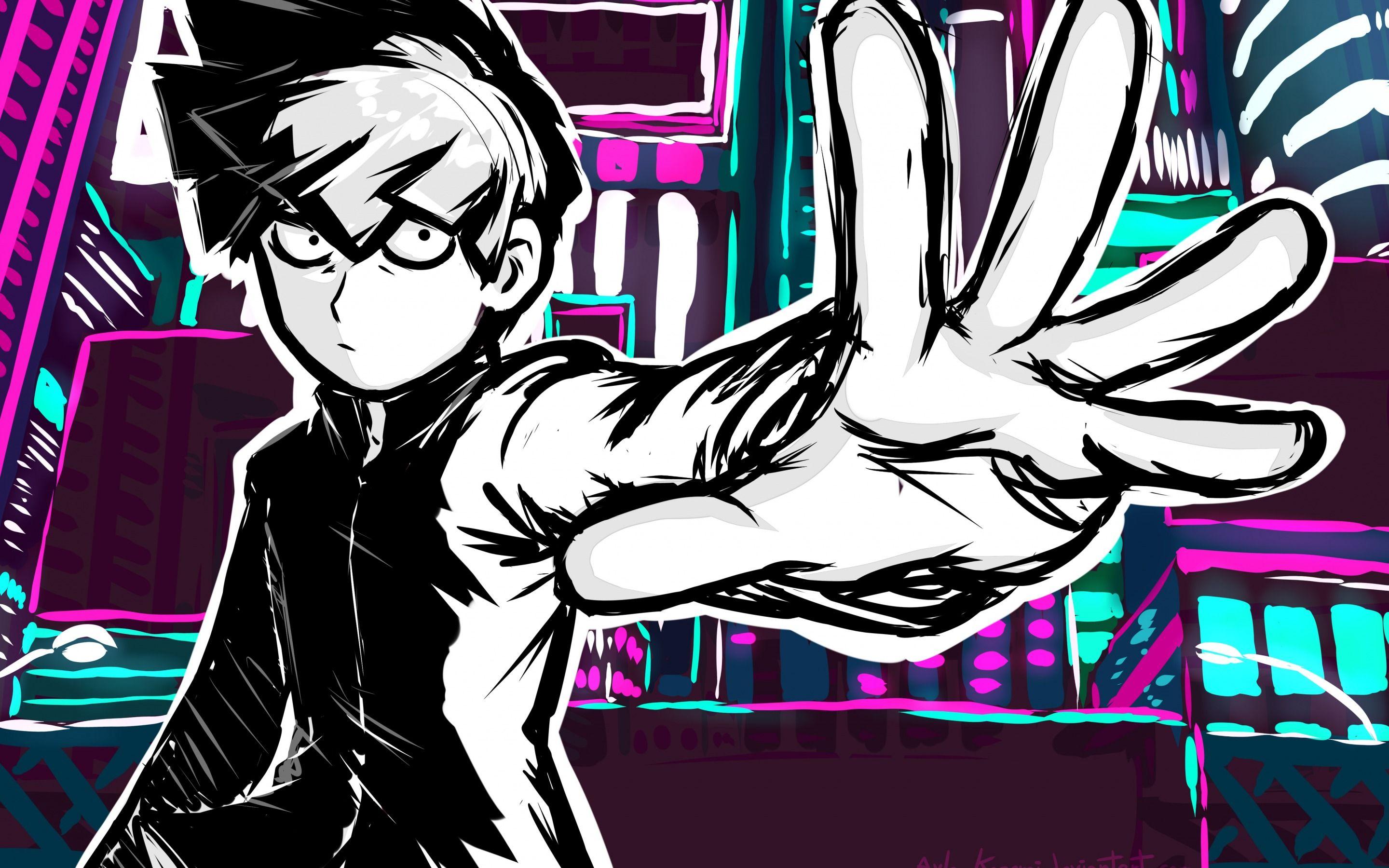 2880x1800 Download wallpaper Ritsu Kageyama, Mob Psycho art, creative drawing, portrait, Japanese manga for desktop with resolution 2880x1800. High Quality HD picture wallpaper