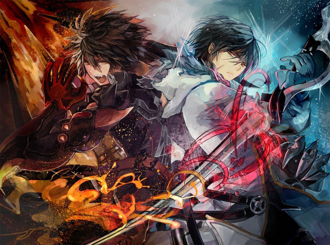 1075x800 all male black hair elsword fire gloves male nameco raven (elsword) sword weapon yellow eyes. konachan.com.com Anime Wallpaper