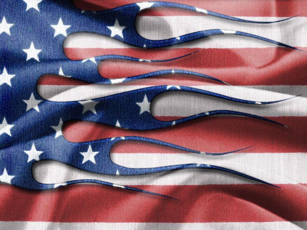 1032x774 American Flag Flames by `jbensch. wallpaper