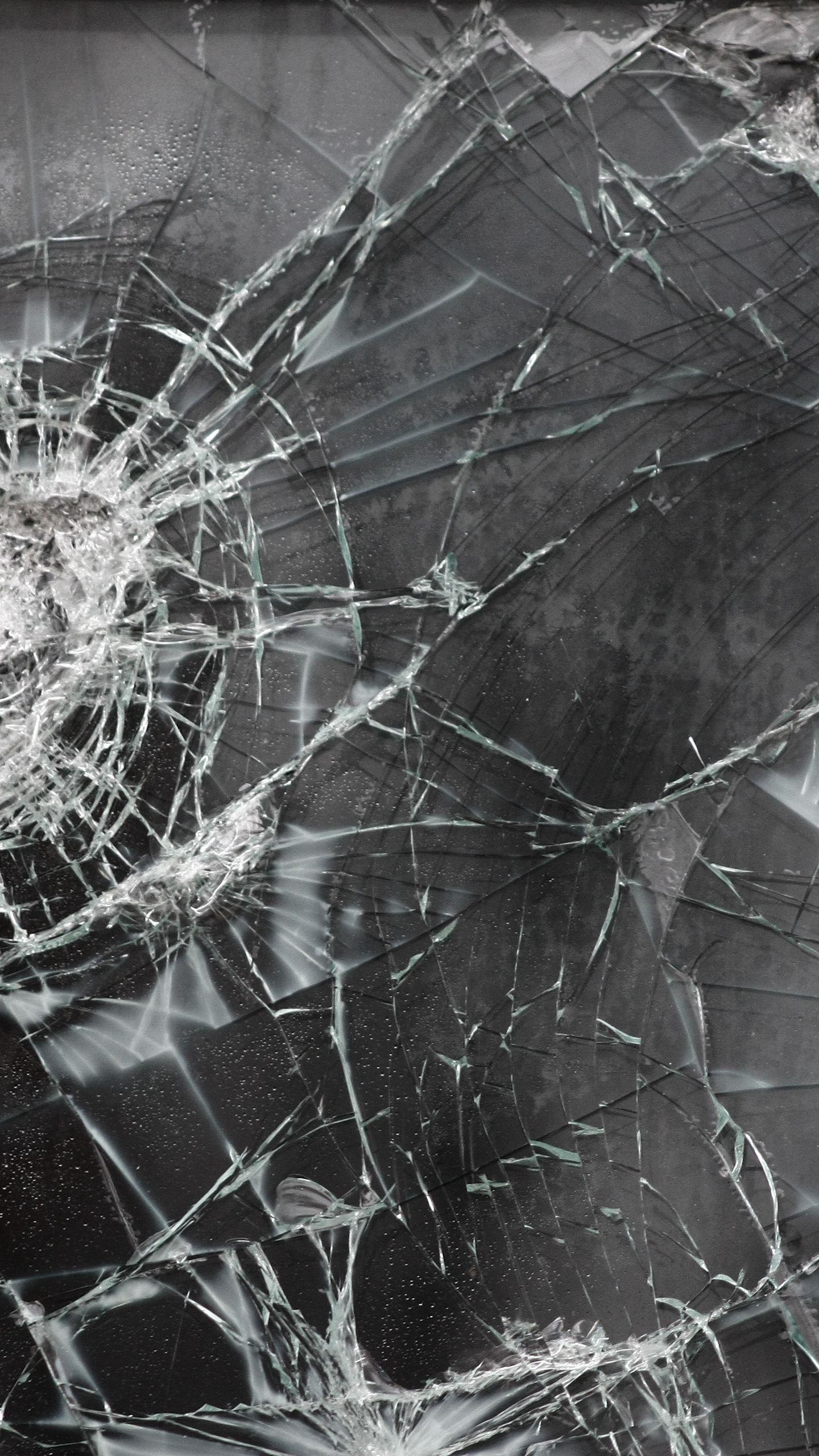 1440x2560 Broken Glass Screen Background Image