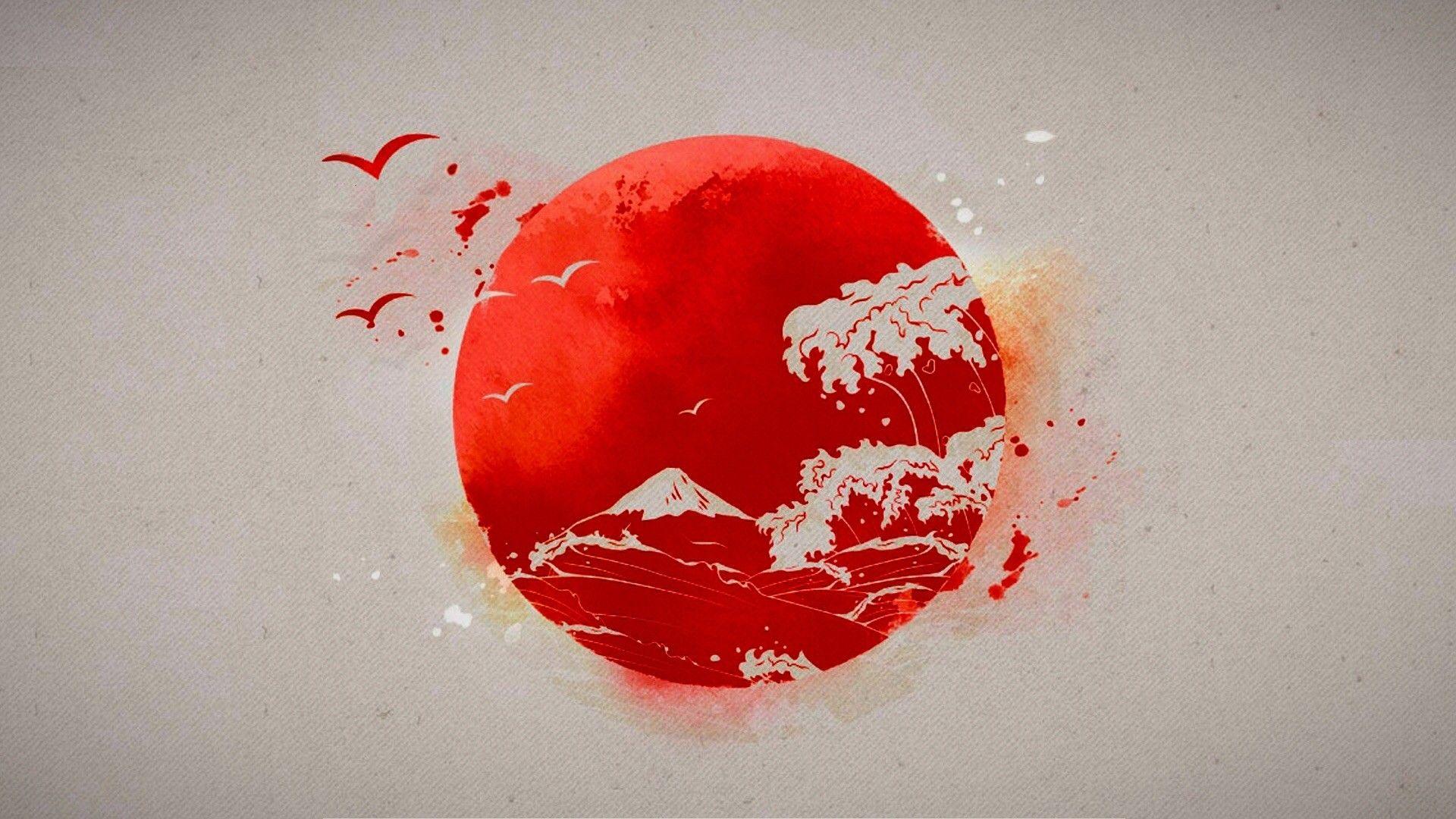 1920x1080 Japanese, Sun, Drawing wallpaper. art and paintings