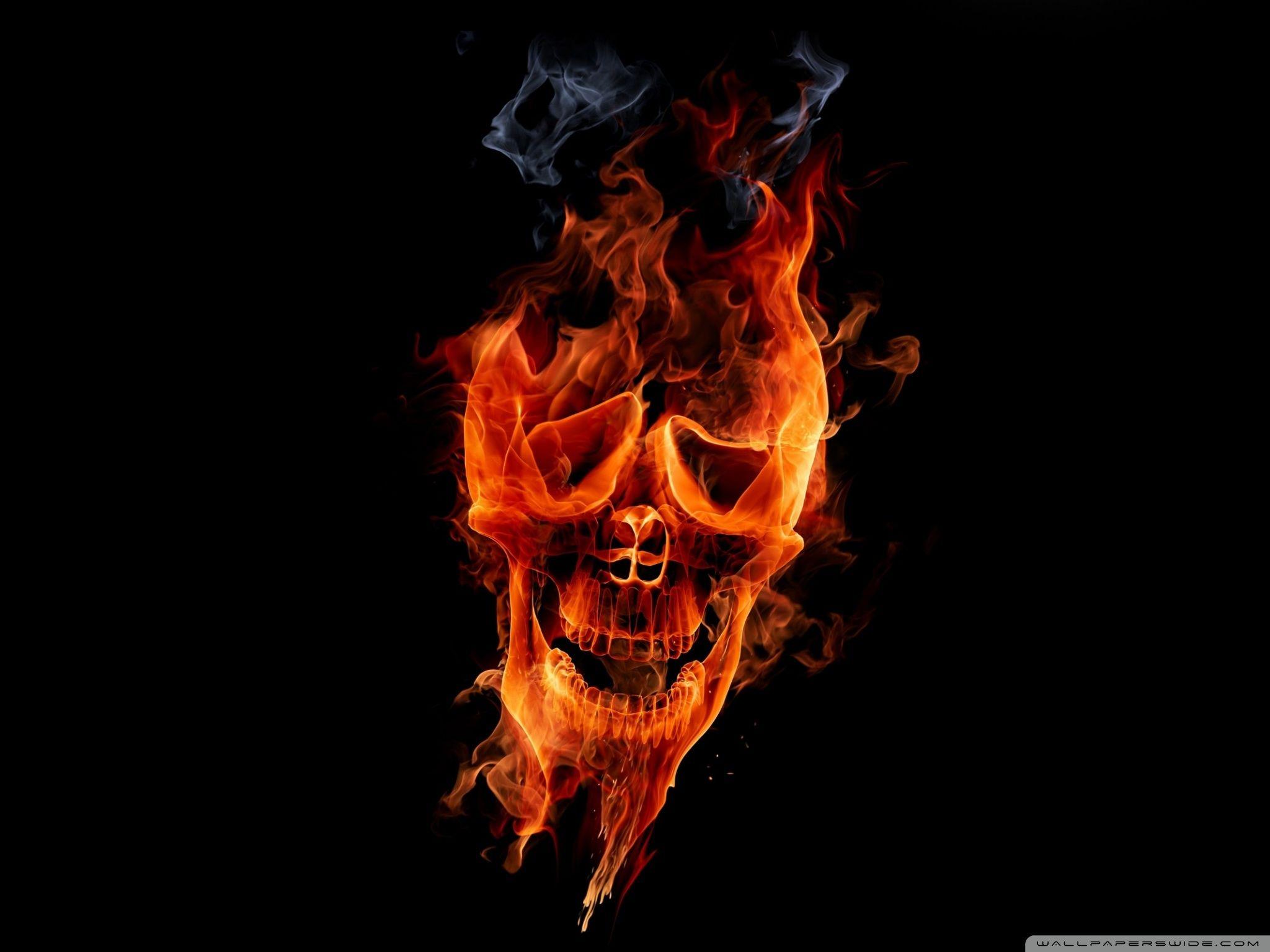 2048x1536 Fire Skull Ultra HD Desktop Background Wallpaper for 4K UHD TV : Tablet