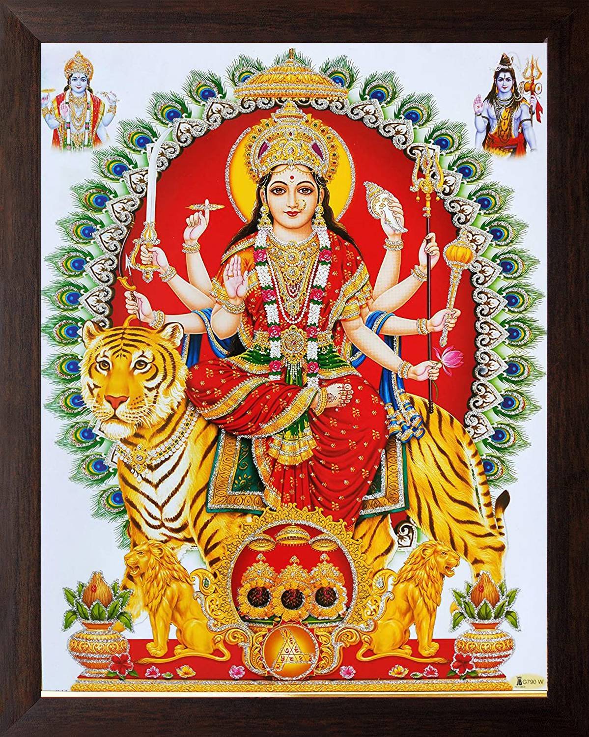 1199x1500 DARVIN DURGA MAA WITH SHIVA VISHNU JI PHOTO FRAME. DURGA MAA PAINTING. DURGA MAA PHOTO FRAME FOR POOJAN. DURGA MAA 9 ROOP PHOTO FRAME FOR NAVRATRI POOJAN Religious Frame Price in India DARVIN