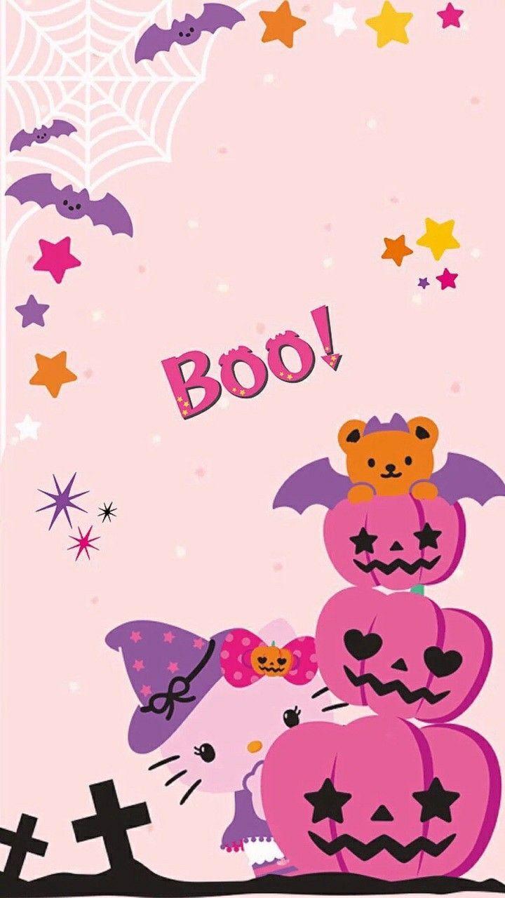 720x1280 Hello Kitty Wallpaper.By Artist Unknown. and like OMG! get some yourself some pawtastic a. Hello kitty halloween, Hello kitty halloween wallpaper, Hello kitty