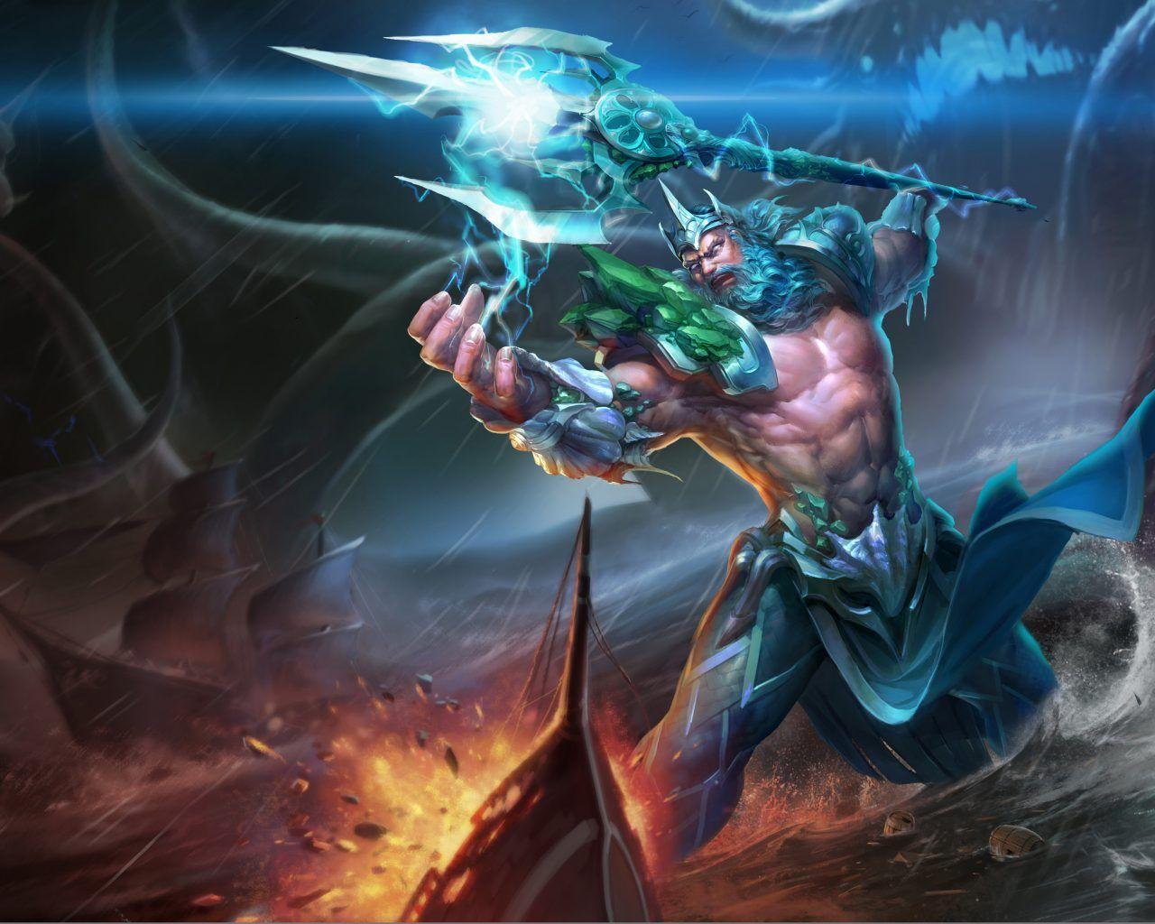 1280x1024 Poseidon is the god of the sea in ancient Greek mythology Fantasy Art Desktop Wallpaper HD 3840x2400 :