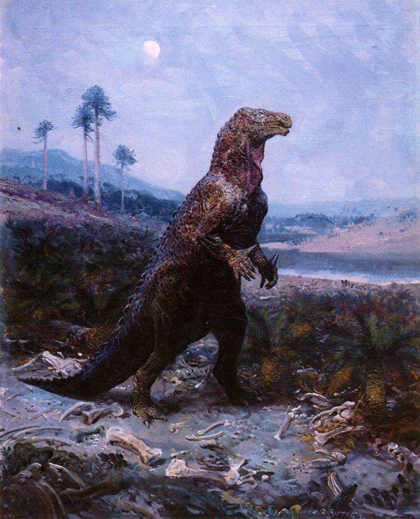 828x1024 Desktop Wallpaper Zdenek Burian Dinosaurs Iguanodon Animals Ancient