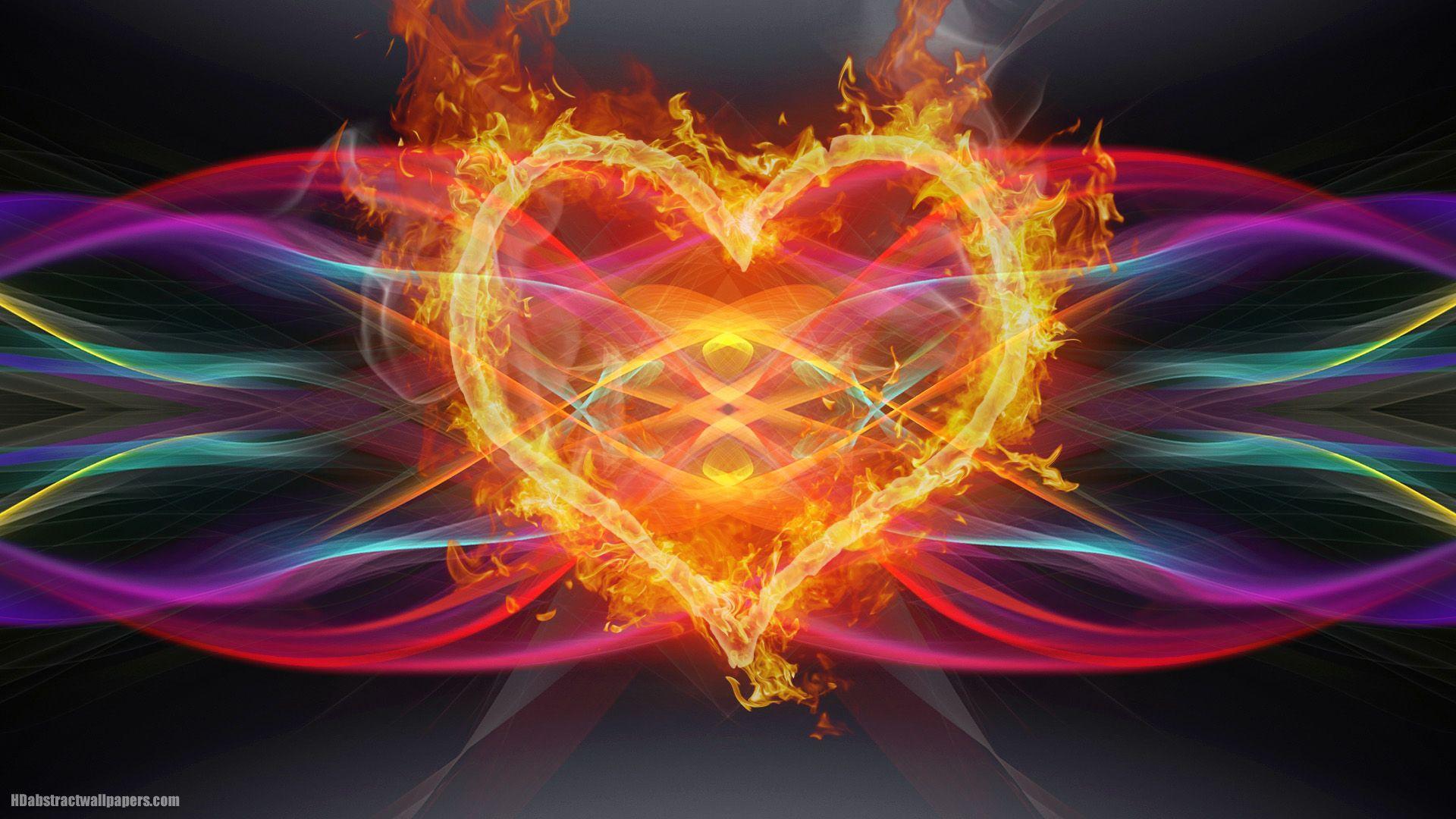 1920x1080 Fire Heart Wallpaper