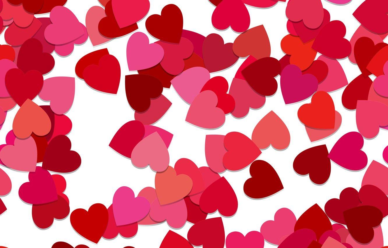 1332x850 Wallpaper vector, texture, abstract, hearts, heart, background, pattern, random, seamless image for desktop, section текстуры