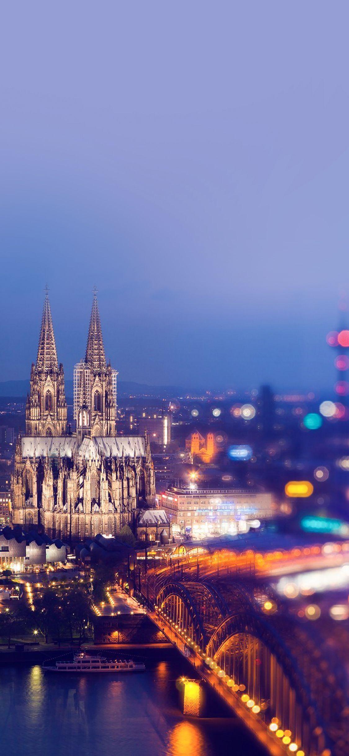 1125x2436 Cologne Cathedral Hohenzollern Bridge Sky Spain City