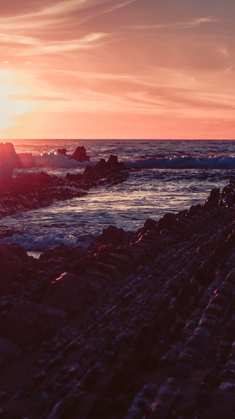 750x1334 Download 750x1334 wallpaper sunset, spain, coast, sea, skyline, iphone iphone 750x1334 HD image, background, 675