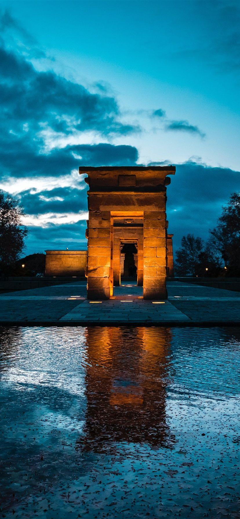 828x1792 Temple, Madrid, Spain, dusk iPhone XS Max, X 3GS wallpaper download