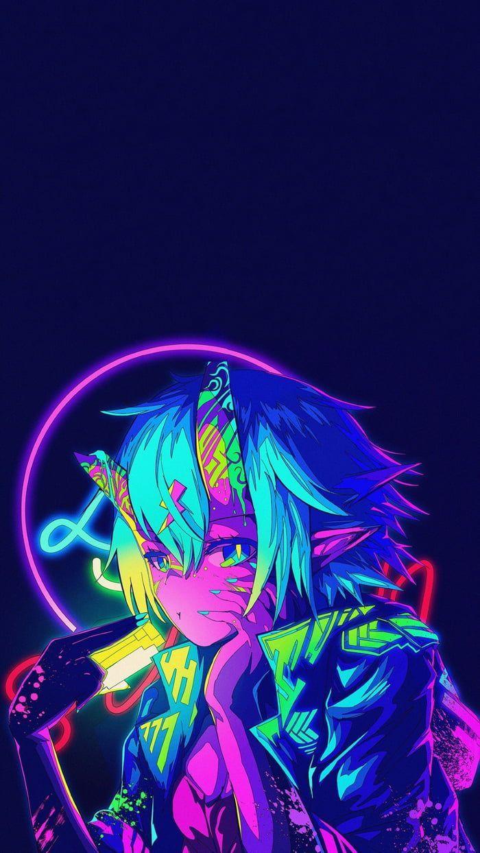 Neon Anime Girl Wallpaper by JChappers on DeviantArt