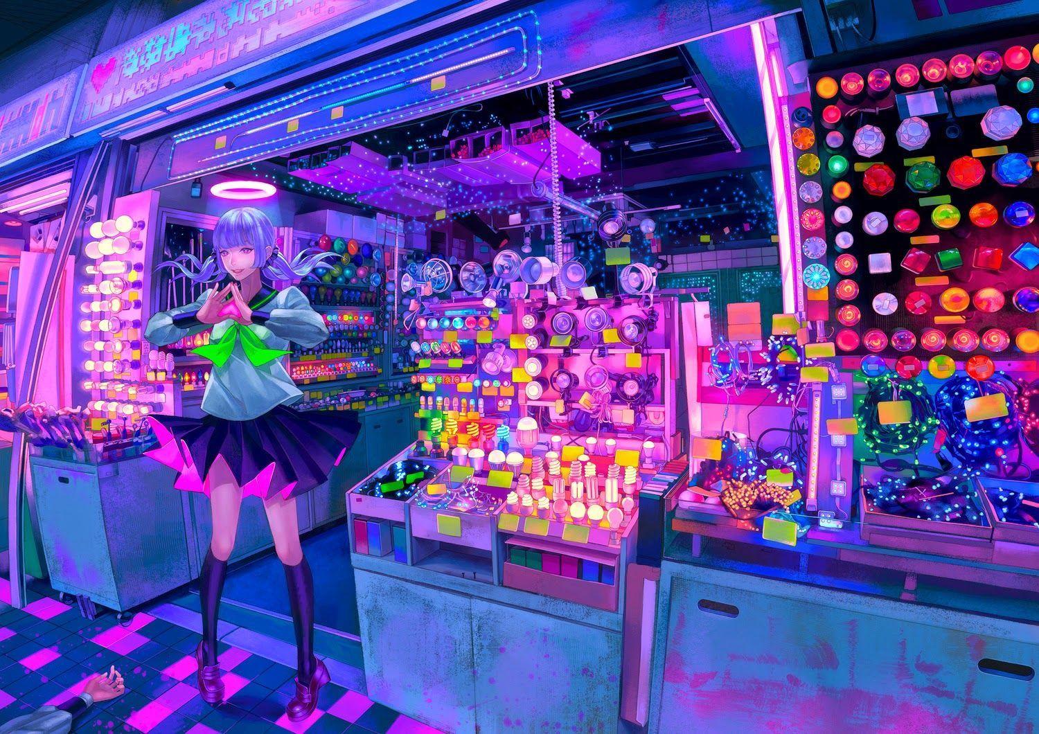 Neon Anime Wallpapers Top Free Neon Anime Backgrounds Wallpaperaccess 