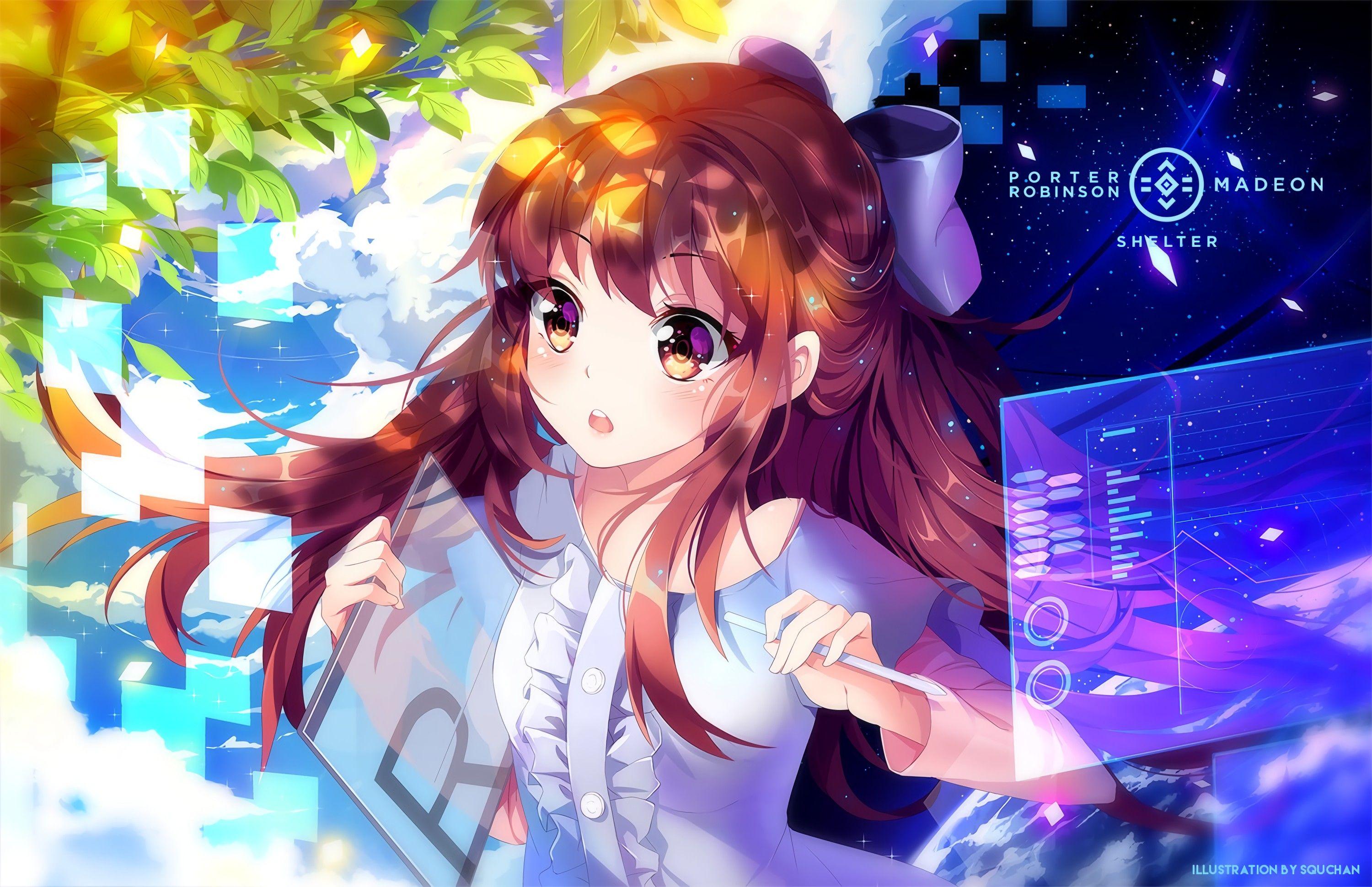 3000x1940 Porter Robinson, Long hair, Brunette, Anime, Anime girls, Shelter, Rin ( Shelter) HD Wallpaper / Desktop and Mobile Image & Photo